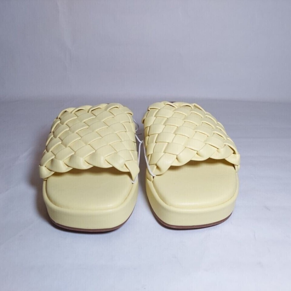 Anne Klein Iflex Slide 8 Sandals Yellow Tomisina Weaved Braided Platform Beach - Picture 3 of 8